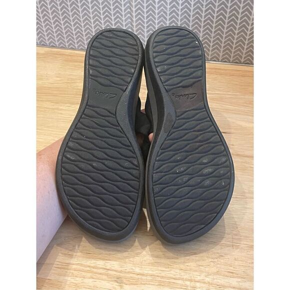 Clarks Cloudsteppers Cushioned Flip Flops Women's 9 Gray Black Arla Kaylie Shoe - Picture 7 of 8